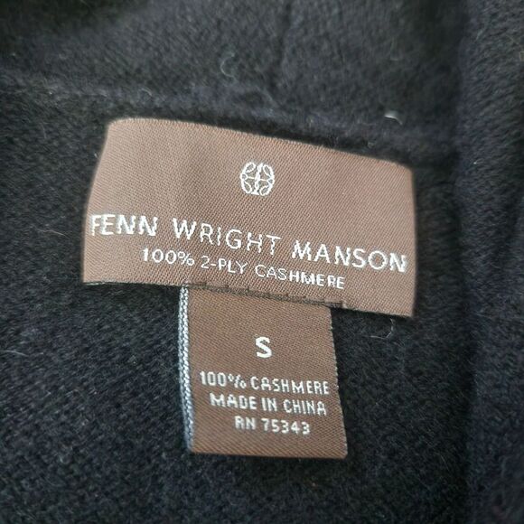 Fenn Wright Manson Gathered Wrist Black Cashmere Cardigan Sweater Size Small - Picture 5 of 9